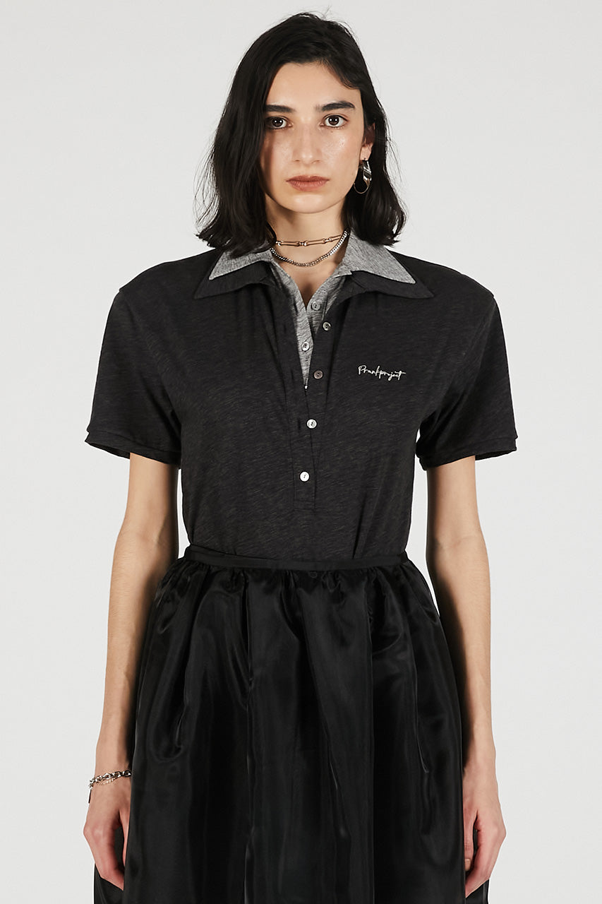 Double Collar Polo Bodysuit - 26SUMMER