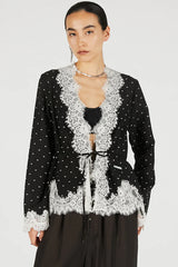 Dot Jacquard Lace Cardigan