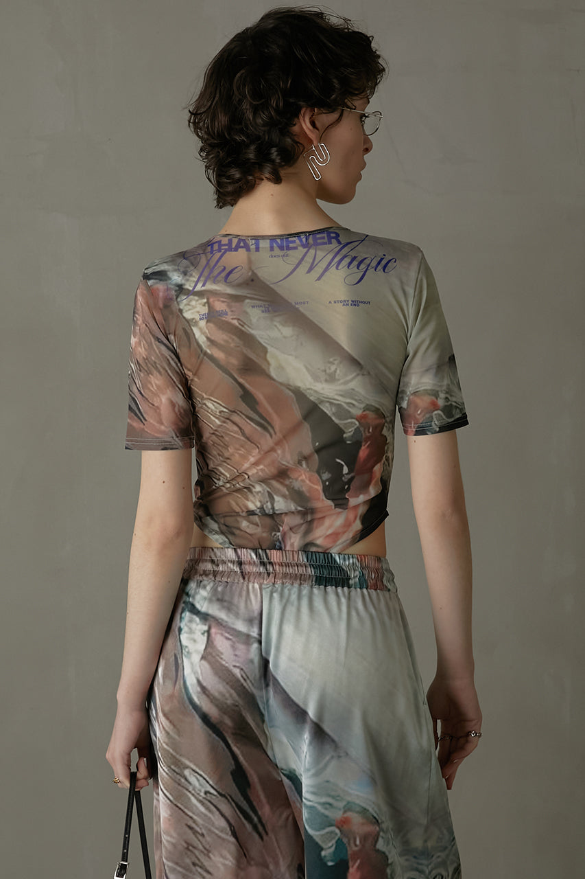 [24SUMMER PRE ORDER]Multi Printed Tulle Bodysuit