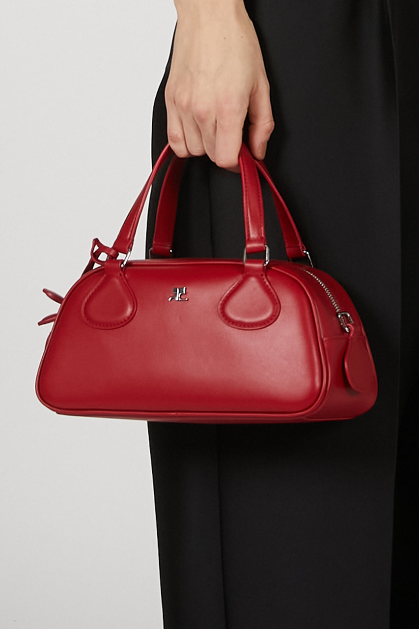 Courreges フライデーボウリングバッグ courreges】フライデー ボウリング レザー バッグ ブラック