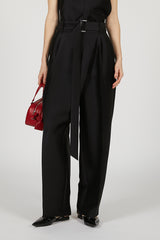 Asymmetrical Ｗide Tapered Pants