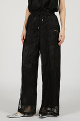 Lace Blocking Satin Pants - 2025 SUMMER
