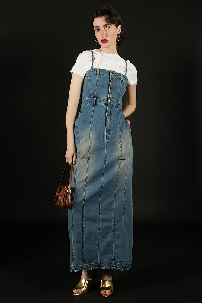 2Way Front Button Denim One Piece - SALE