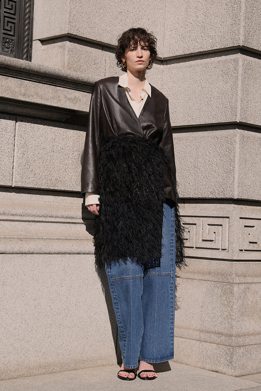 Sheer Feather Wrap Skirt