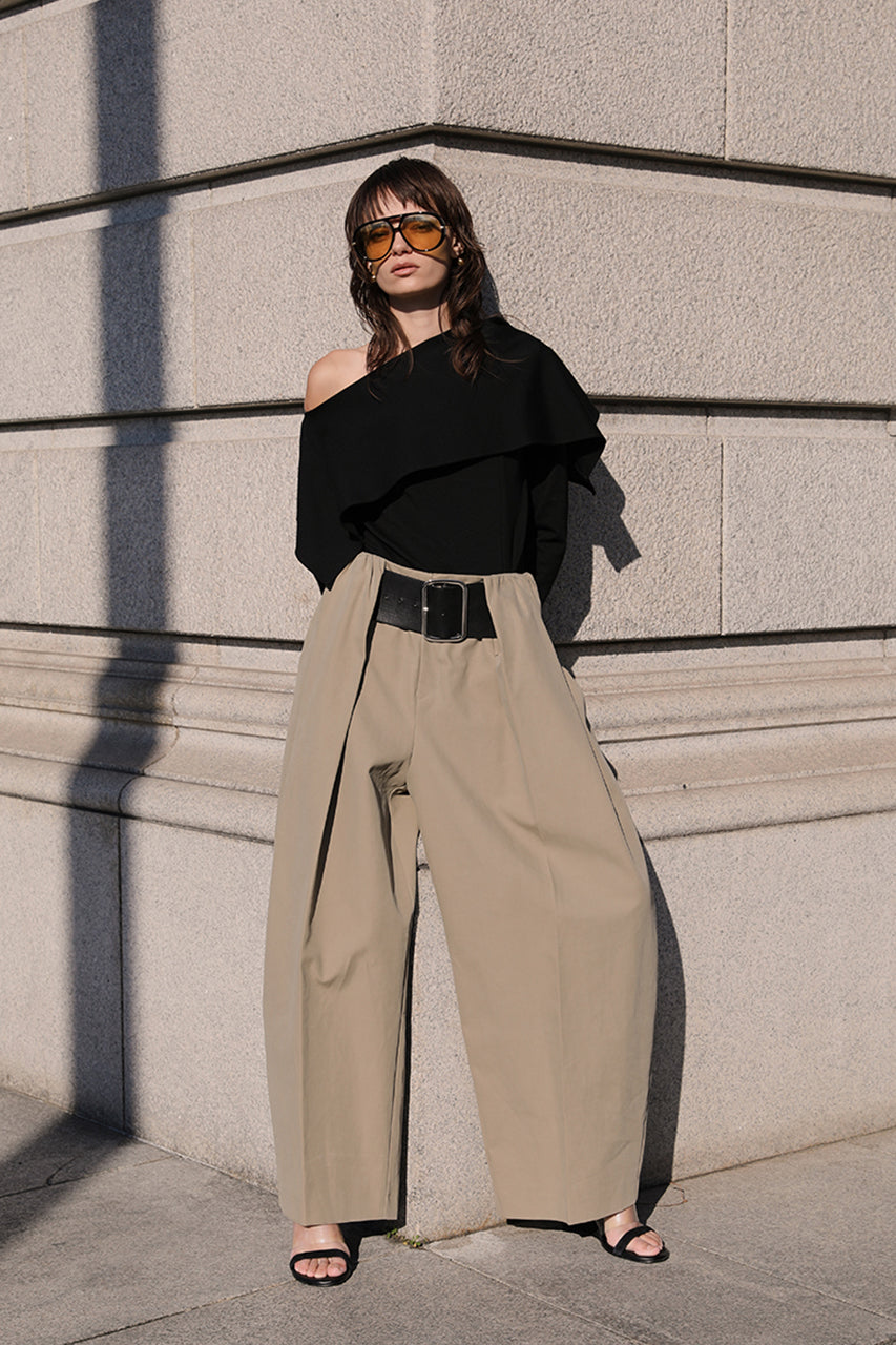 High-Waist Belted Tuck Pants - PRE ORDER
