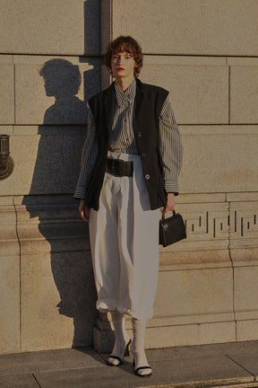 High-Waist Belted Tuck Pants - PRE ORDER