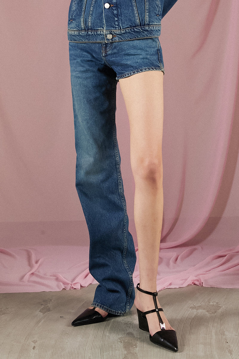 One-Leg Denim Trouser - SALE