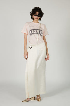 Metal Motif Low Waist Skirt