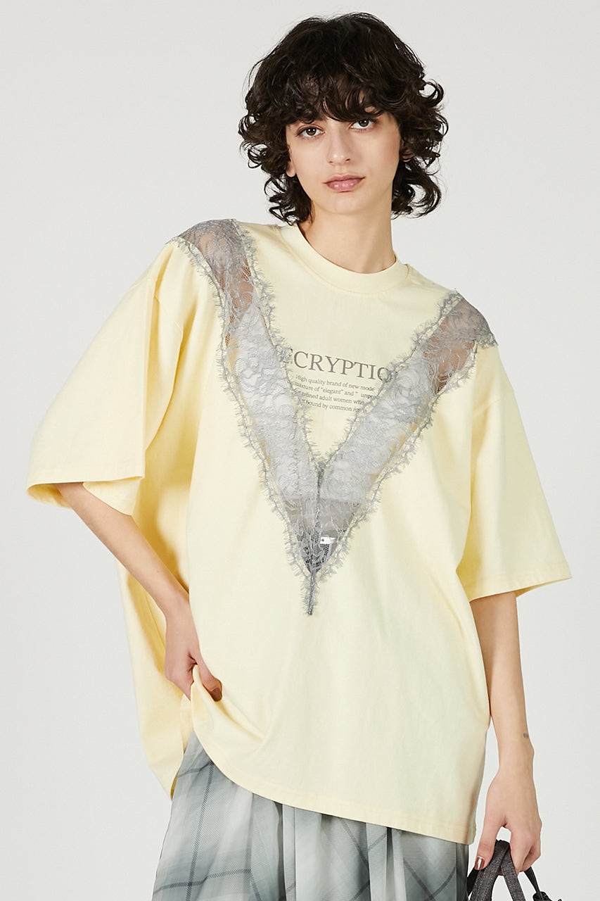 V-Cut Lace Logo Top - SALE