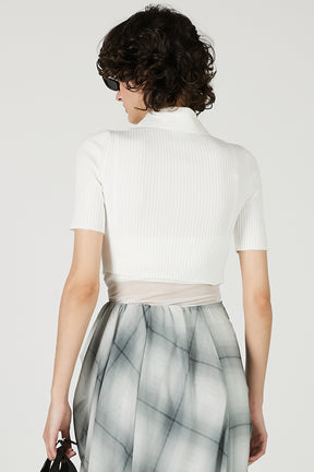 AC Rib Knit Cropped Polo