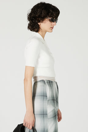 AC Rib Knit Cropped Polo