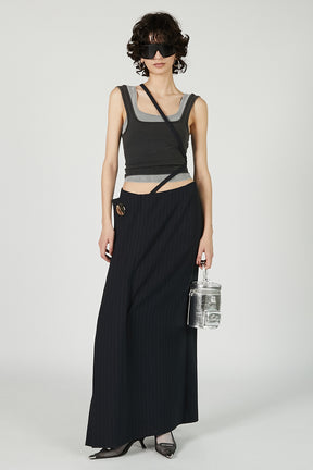 Metal Motif Low Waist Skirt