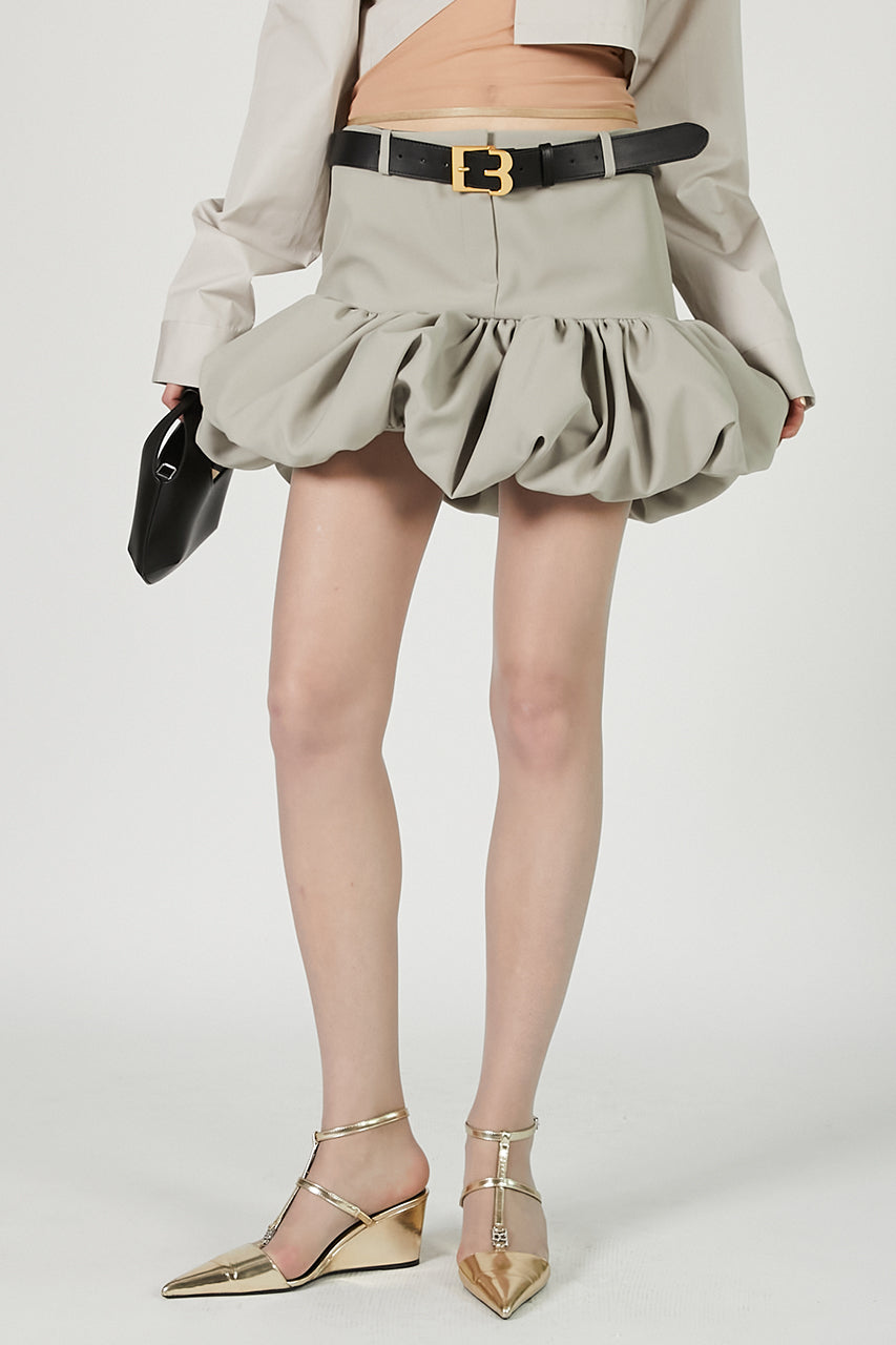 Gathered Hem Tailored Skirt - SALE