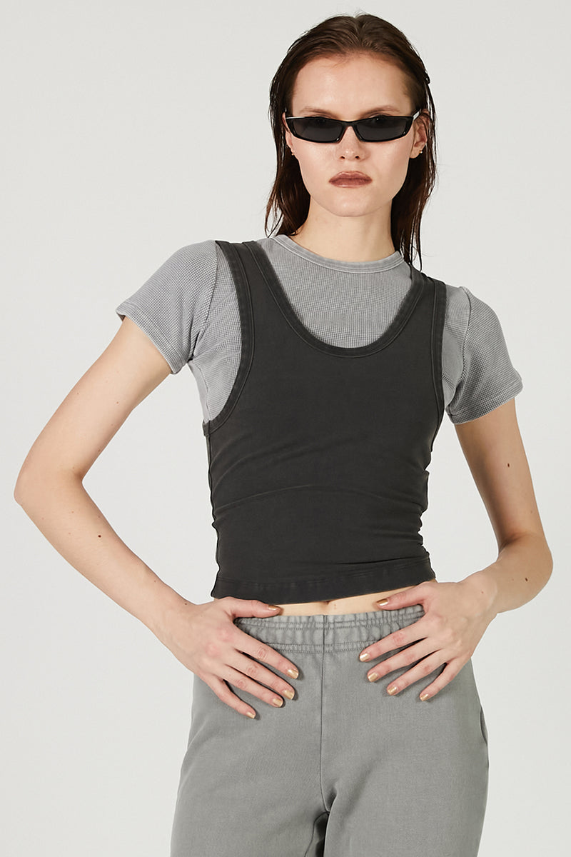 トップス  Flash Crush TankTop archive Cropped Tank Washed Black