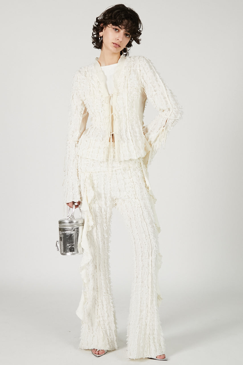 Fringe Jacquard Flare Pants