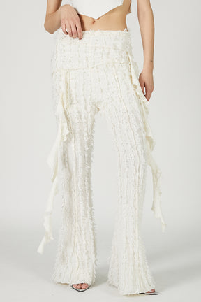 Fringe Jacquard Flare Pants