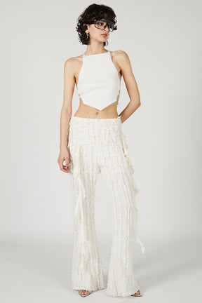 Fringe Jacquard Flare Pants