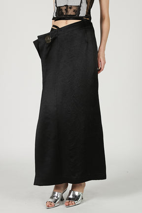 Metal Motif Low Waist Skirt