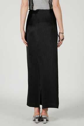 Metal Motif Low Waist Skirt
