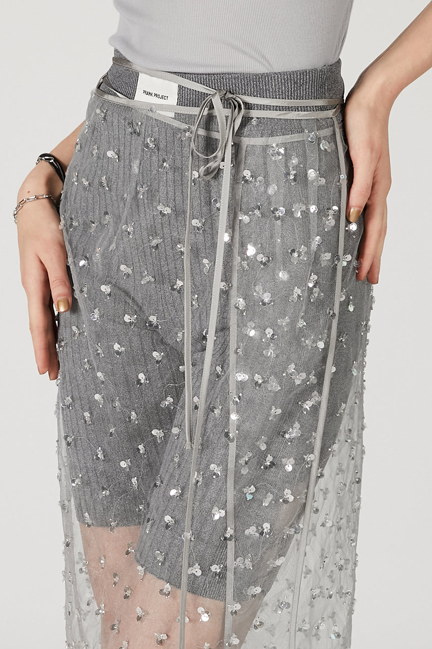 Multi-Embellished Wrap Skirt - 2025 SUMMER