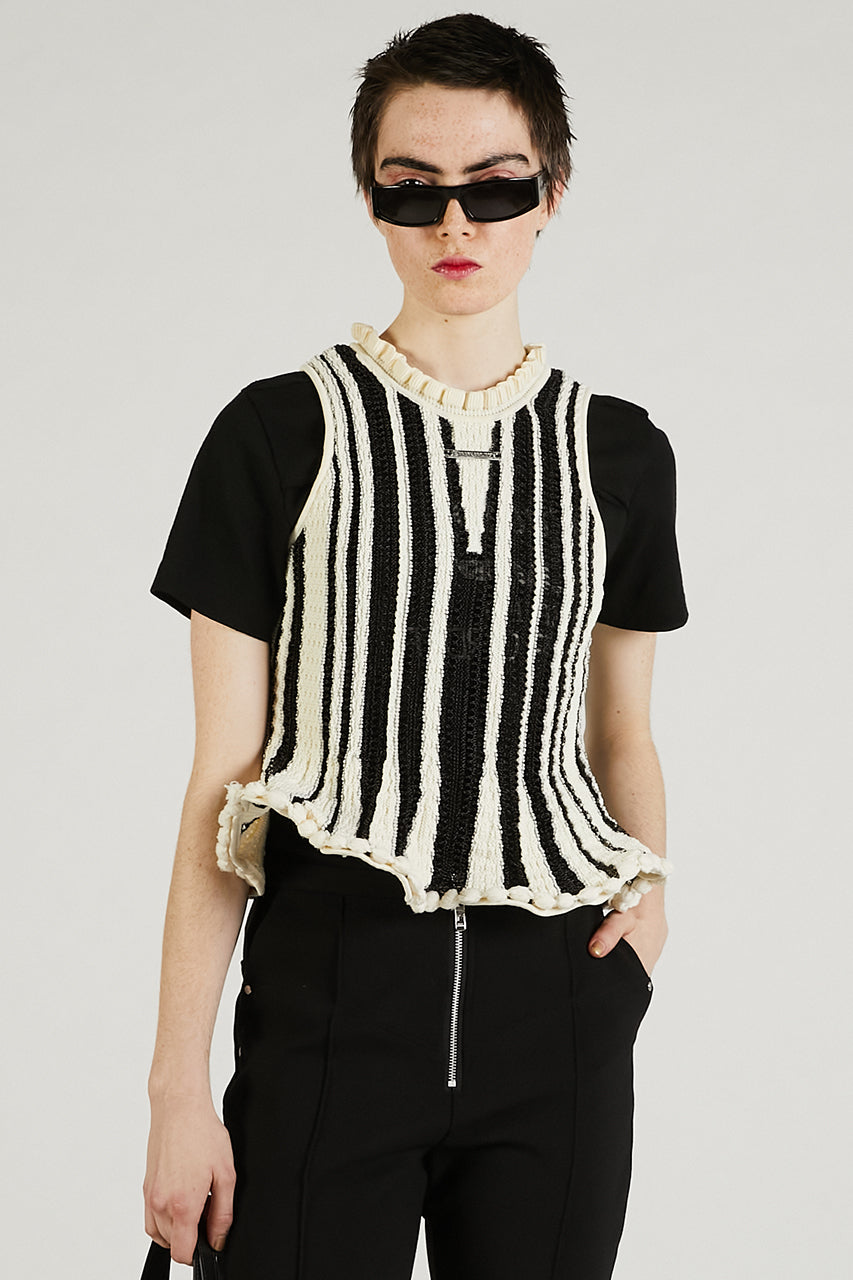 Wave Hem Popcorn Knit Tank