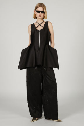 Stretch Double Satin Square Hem Top - 2025 SUMMER
