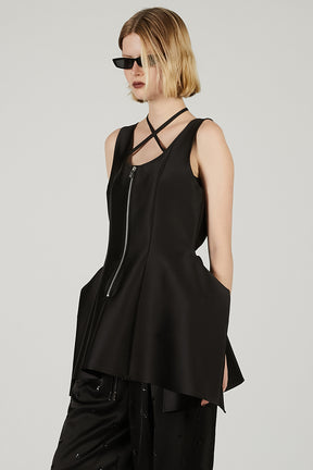 Stretch Double Satin Square Hem Top - 2025 SUMMER