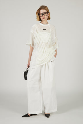 Mesh Gathered Tee - 2025 SUMMER
