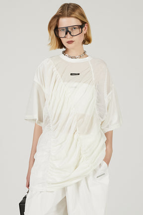 Mesh Gathered Tee - 2025 SUMMER