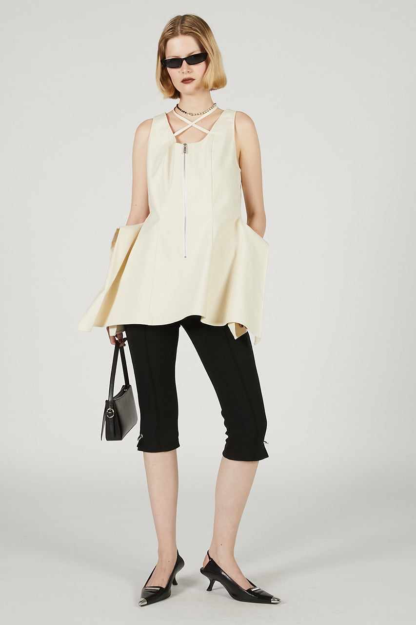 Stretch Double Satin Square Hem Top - 2025 SUMMER
