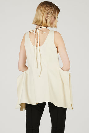 Stretch Double Satin Square Hem Top - 2025 SUMMER
