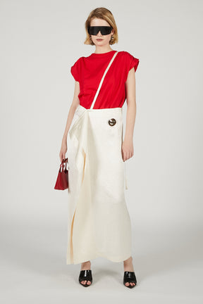 Metal Motif Low Waist Skirt