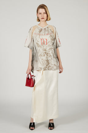 Metal Motif Low Waist Skirt