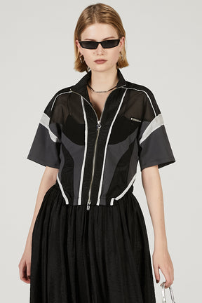 Half Sleeve Mesh Track Jacket - 2025 SUMMER