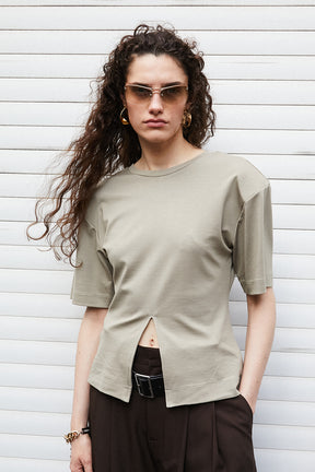 Padded-shoulder T-shirt - 26SUMMER 2nd