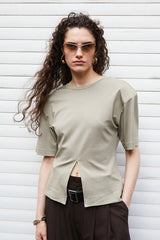 Padded-shoulder T-shirt - 26SUMMER 2nd