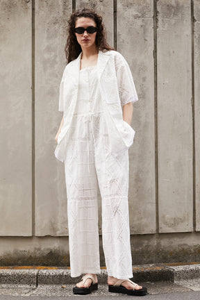 Cross-Lace Open-Neck Shirt - 26SUMMER 2nd