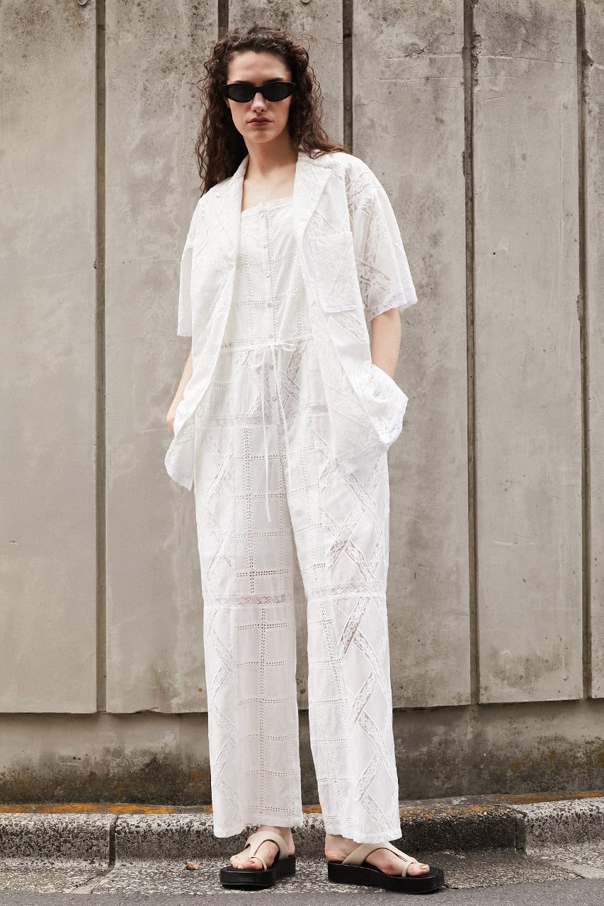 Cross-Lace Open-Neck Shirt - 26SUMMER 2nd