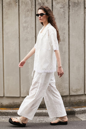 Cross-Lace Open-Neck Shirt - 26SUMMER 2nd