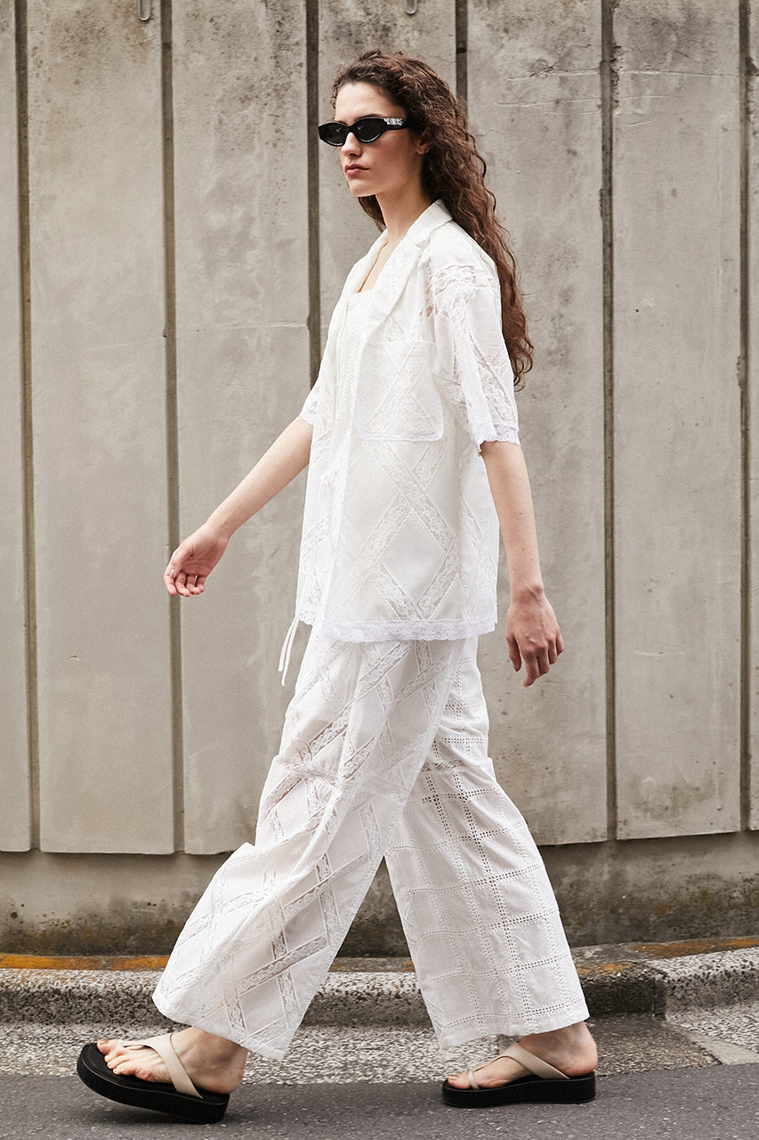 Cross-Lace Open-Neck Shirt - 26SUMMER 2nd