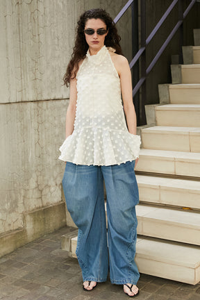 Dot Jacquard High-Neck Tunic - 26SUMMER 2nd