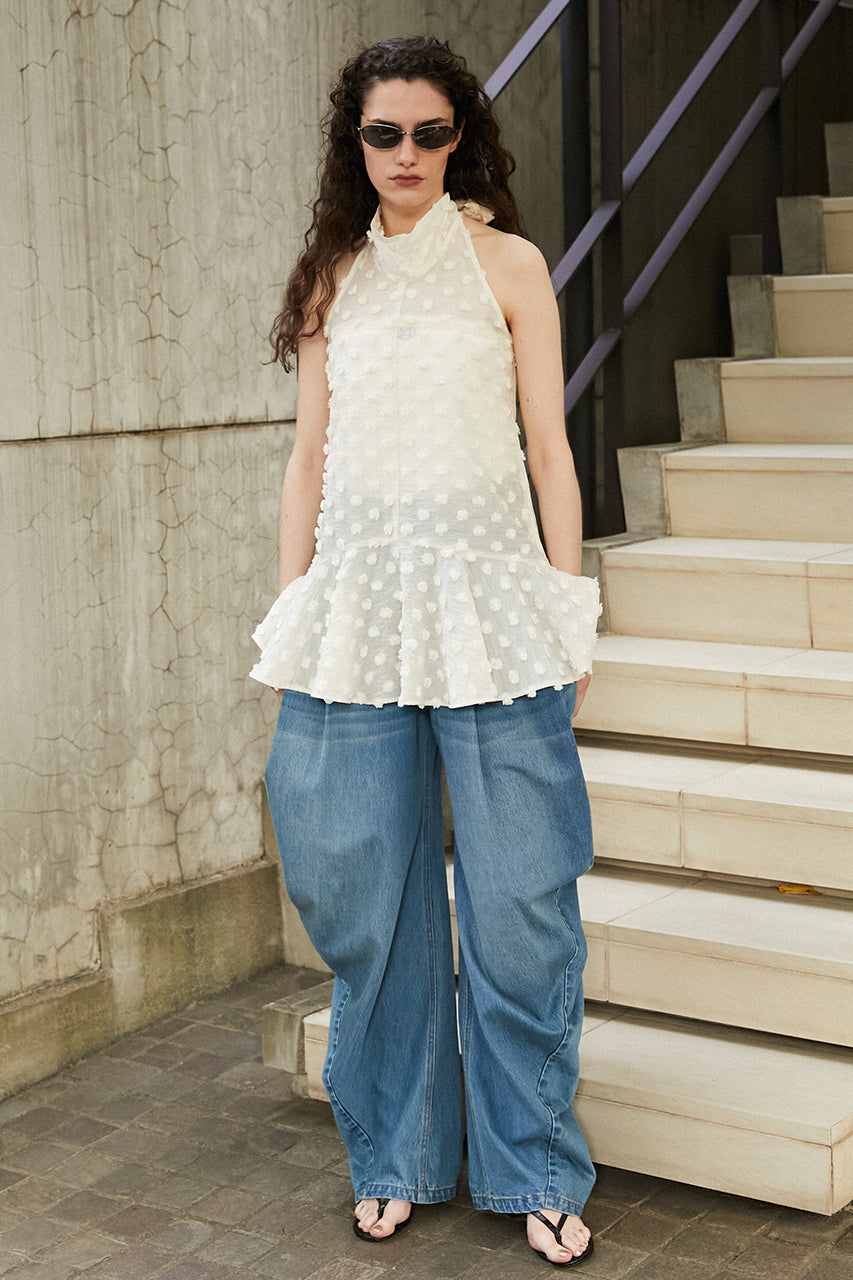 Dot Jacquard High-Neck Tunic - 26SUMMER 2nd