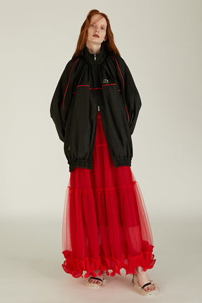 Ruffle Hem Tulle Skirt