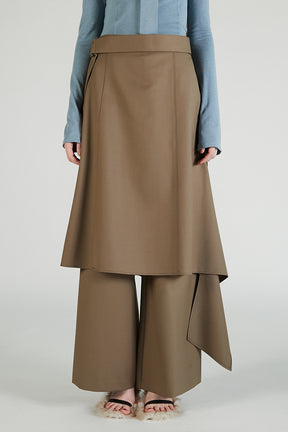 Drop Hem Layered Skirt Pants