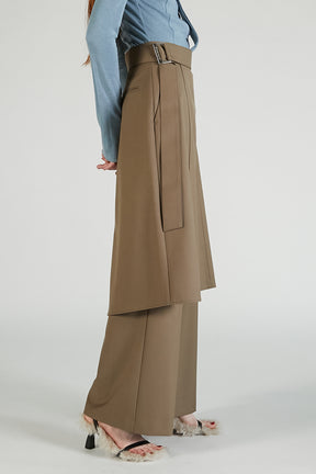 Drop Hem Layered Skirt Pants