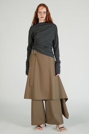 Drop Hem Layered Skirt Pants