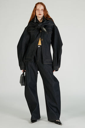 Scarf-Shaped Denim Jacket