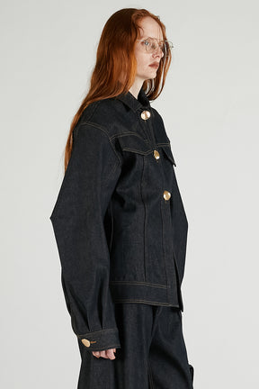 Scarf-Shaped Denim Jacket