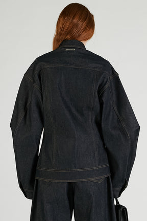 Scarf-Shaped Denim Jacket