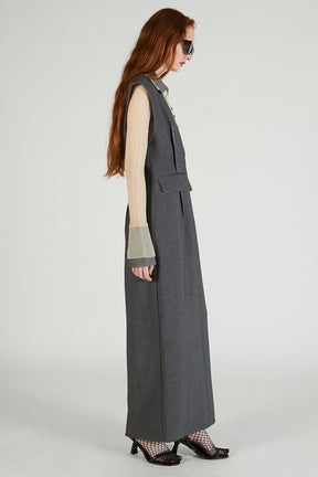 Hand-stitched Deep V-neck Dress